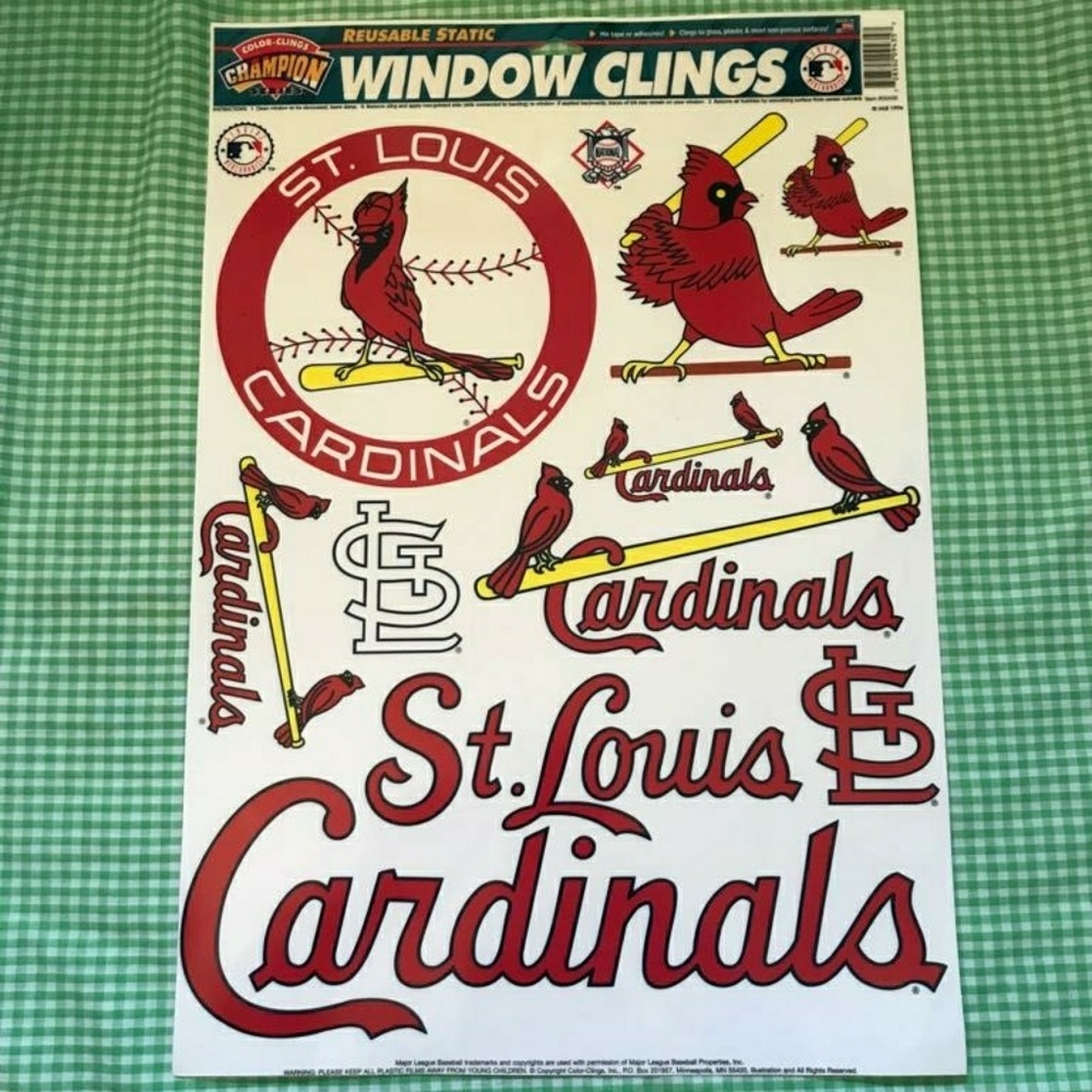 Vintage St Louis Cardinals Window Clings Baseball